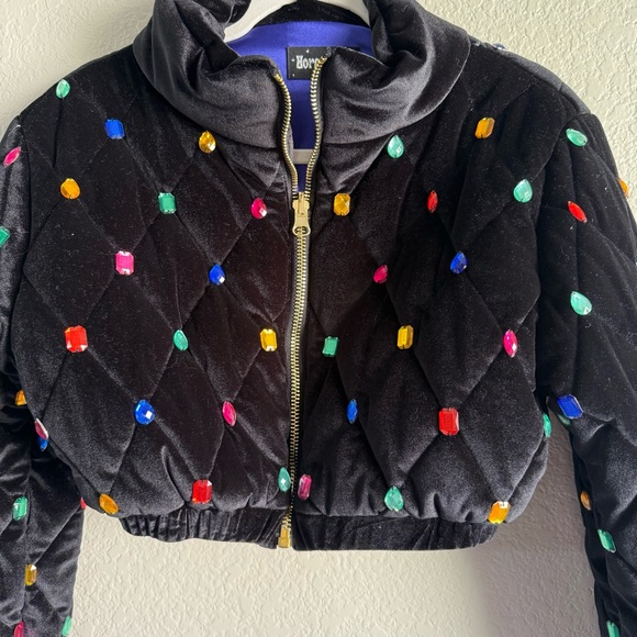 Dolls Kill Black Gem Bomber Jacket Horoscopez natural wonder puffer - Picture 7 of 9